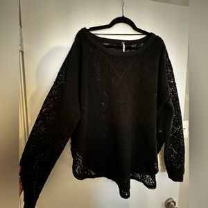 Black lace over sized shirt